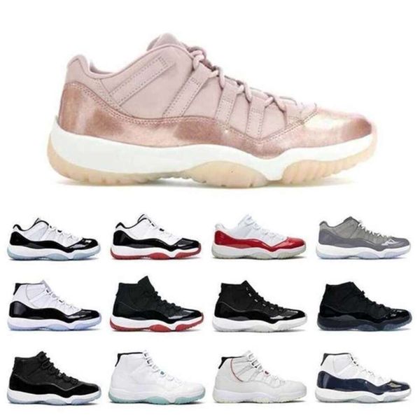 uomo 2021 scarpe da basket da donna Jumpman 11 11s Rose Gold Low Concord Bred Cap e abito bianco metallizzato argento allenatore sportivo