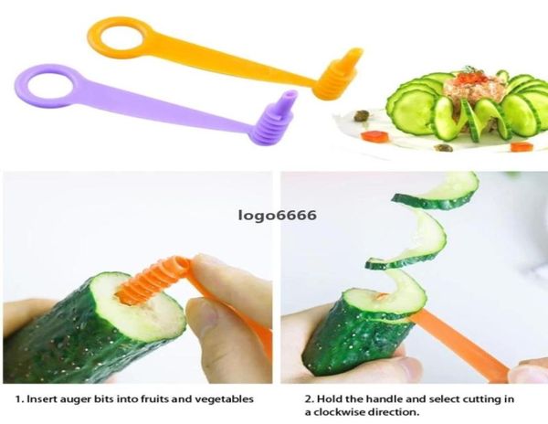 Outils de sublimation Concombre Spiral Slicer Pomme de terre Fruits Légumes Rouleau Rotary Chipper Creative Accueil Cuisine Outil Légumes Spirale K7843273