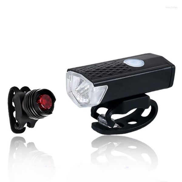 Luci per bici Luce USB ricaricabile 300 lumen Lampada per bicicletta Accessori per fari anteriori