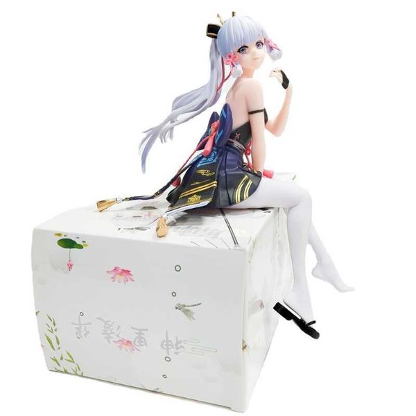 Anime Manga Melhor qualidade Genshin Impact Linghua PVC Ação Figura Toy Beauty Car Decoração Sitting Posture Anime e Manga Model Garage Kit Z0427