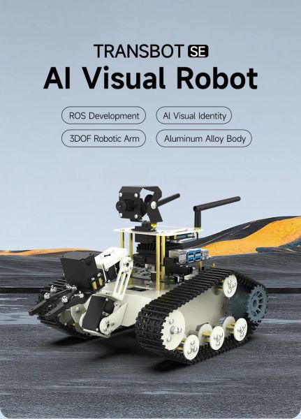 Yahboom Transbot SE ROS Robot AI Vision Tank/Car com câmera 2DOF PTZ pode mover simulação para Jetson NANO B01/Raspberry Pi