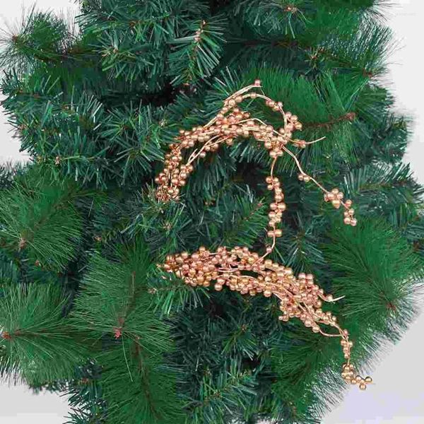 Fiori decorativi 5 pezzi di fiori artificiali con bacche dorate, decorazioni per l'albero di Natale, i plettri a bolle, composizioni per banchetti domestici in filo di ferro