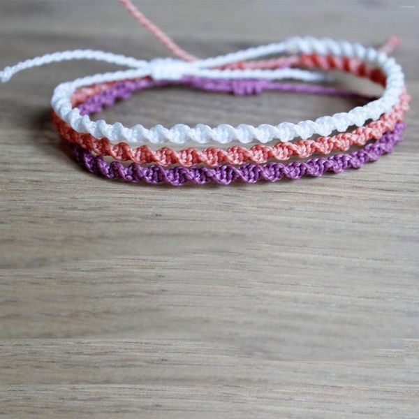 Bracelets de charme Twisted Style Bohemian Bracelet ou Anklet Beautiful Macrame Festival Summer Jóias Indie