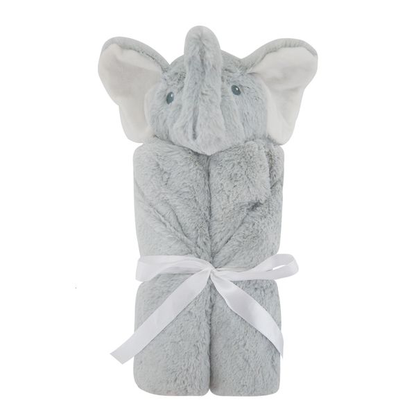 Cobertores panorâmicos para bebê Plush Cobertores Consolador de inverno Cheque de cama de inverno Cinza elefante garoto menino menina swaddle wrap Cobertor Infantil Quilt 230427