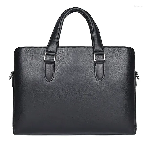 Maletas de couro genuíno saco homens negócios maleta bolsa carteira masculina designer masculino 7410-