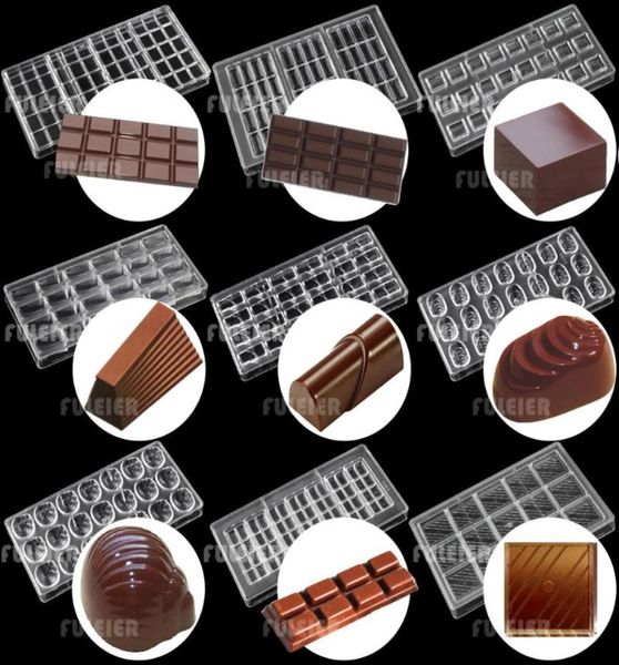 Strumenti per pasticceria da forno Stampo per cioccolato in policarbonato 3D per stampo per barrette di cioccolato Dolci Decorazione per torta bonbon Strumento per dolciumi Bakewar9333295
