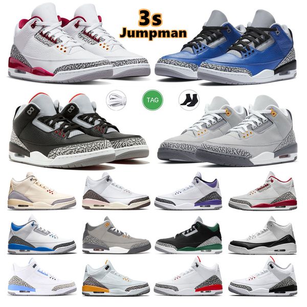 Jumpman 3s Basketballschuhe Herren-Trainer Outdoor-Sport-Turnschuhe 3 Cool Grey Fragment Pine Green Cool Grey UNC Court Purple Laser Orange Cardinal Hall Of Fame