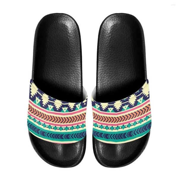 Slippers Nopesonality Aztec Aquarela aquarela Pattern Sandals Home feminina Retro Easy Wear Fashion One Word Adult