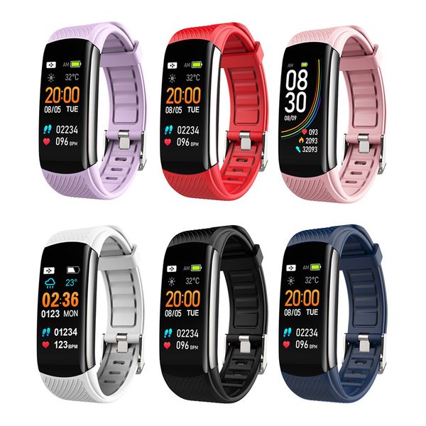 C6S 0.96inch Smart Band Fitness Tracker Smart Watch Sport Smart Bracciale Frequenza cardiaca Monitoraggio della pressione sanguigna Braccialetto di salute