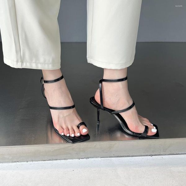 Sandalen Mode Frauen Clip Toe Sommer Draußen Rutschen Knöchelriemen Stiletto High Heels Schwarz Silber Schlange Gedruckt Party