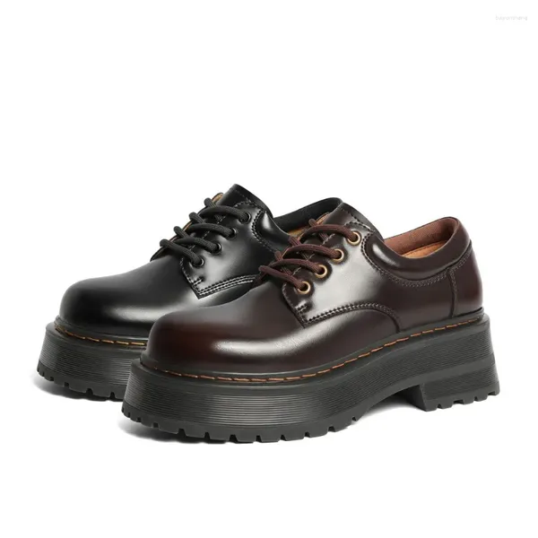 Sapatos de vestido mulheres outono dedo do pé redondo preto mocassins planos com couro casual feminino tênis senhoras calçados oxfords tamancos plataforma