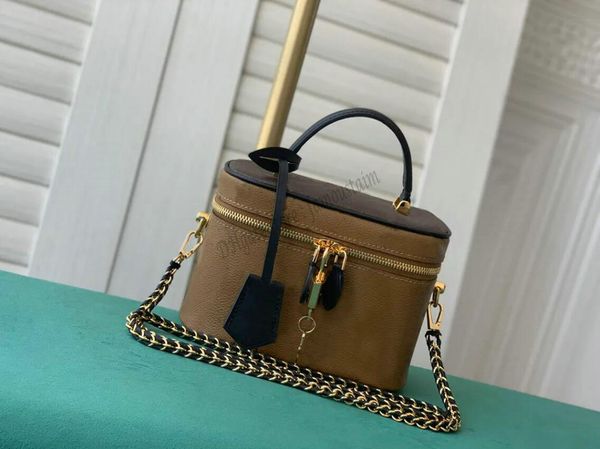 2023 Luxo Bolsa Crossbody Bolsa Maquiagem Mini Vaidade Nice Vanidade Maquiagem de Designer Cosmético Para Mulheres Bolsa de Gardeas Sac uma Viagem Principal Miss Flor Relevada