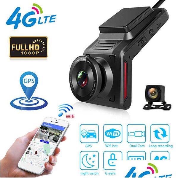 Araba DVR DVRS K18 Kamera Kamera Dikiz Aynası Takograf Ters 1080p 4G WiFi Dashcam GPS Dash Camerahkd230701 Damla Teslimat Mob Dhzji