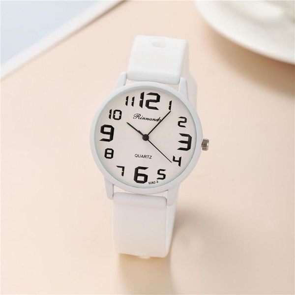 Relógios de pulso Moda feminina Jelly Color Sports Silicone Watch Simples Trendy Digital Face Quartz Ladies