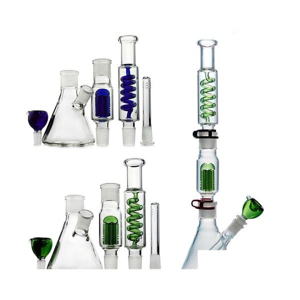 Tubi per fumatori 16 pollici di altezza Costruisci un becher Bong 6Armstree Percolatore Tubo dritto Grandi bong in vetro Zable Coil Grande acqua Dab Oil Rig Dhhxr