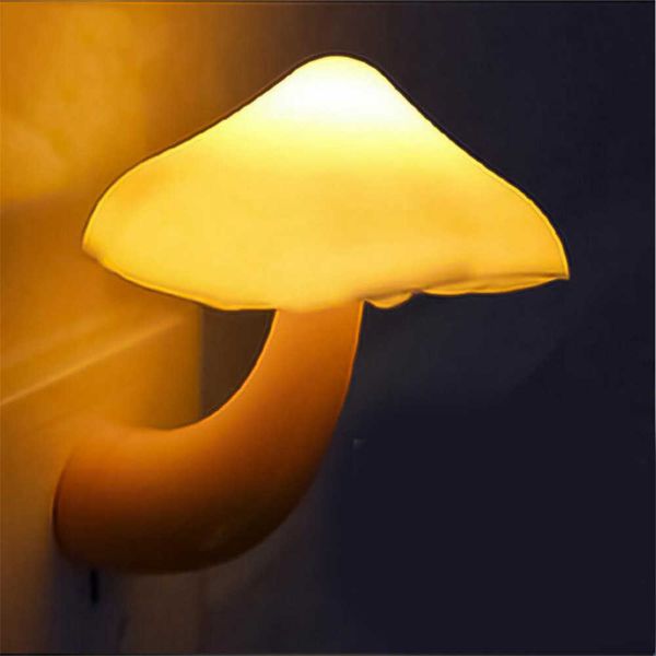 s AB ABD Plug Mantar Duvar Soket Gece Yatak Odası için Bebek Odası Ev Dekorasyon Saksı Işık LED Yenilik Lambası HKD230628