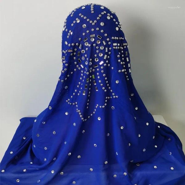 Roupas étnicas Mulheres Malaio Headwear Islâmico Árabe Feminino Strass Turban Wraps Muçulmano Hijab Xales Estilo Luxo Partido Headscarf