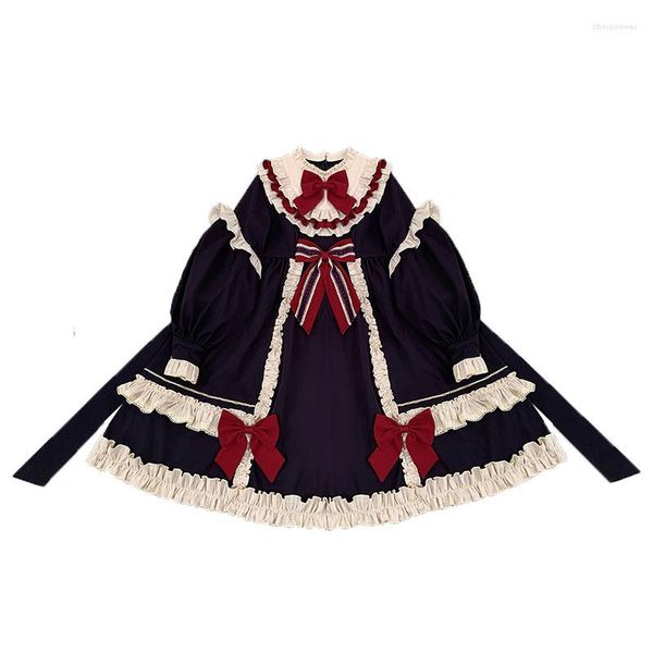 Fantasia de tema Chegada longa Chegada gótica Vestido Lolita Sisiter macio arco mulheres Mulheres Princesa vestidos cosplay Anime Halloween