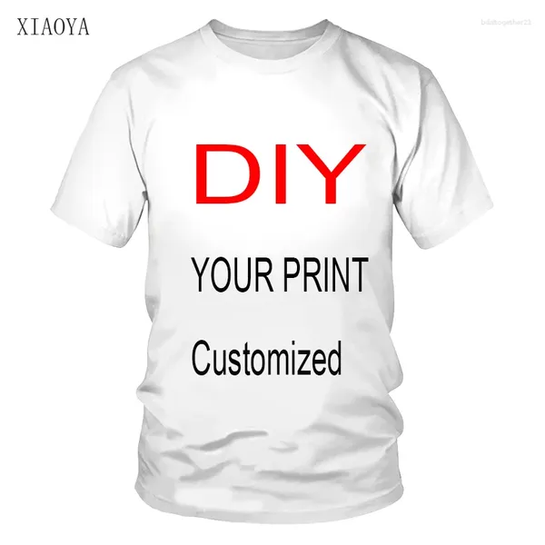 Erkek Tişörtleri DIY Özelleştirilmiş Erkekler/Kadınlar 3D Görüntü Baskı T-Shirt Yaz Yuvarlak Boyun Kısa Kol Günlük Sıradan Sokak Konforlu Üst XXS-6XL