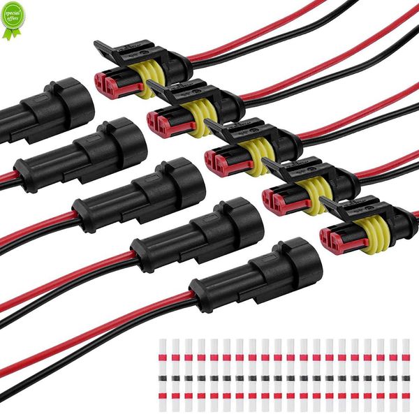 Araç Su Geçirmez Elektrik Konnektörü 5 PCS 2 Pin Araç Teli Konnektörü AWG Telli ve 20 Lehim Terminali ile Su Geçirmez Konektör