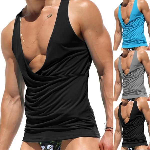 Männer Tanktops Top Männer Tiefer V-Ausschnitt Westen Herren Bodybuilding Sommer Gym Kleidung Für Männer Ärmellose Weste Hemden Mode 2023Männer