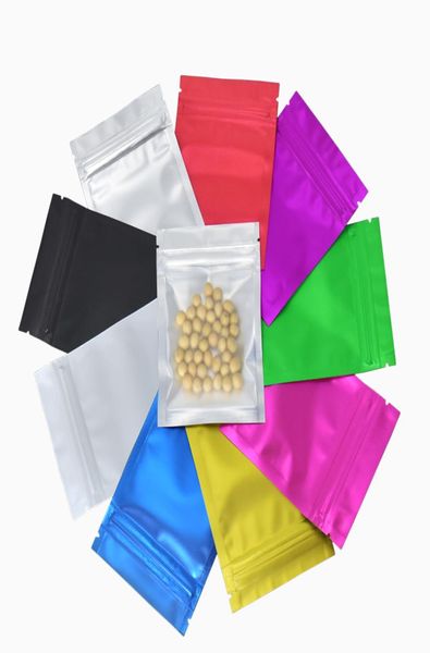 Saco de armazenamento de alimentos com fecho ziplock de folha de alumínio colorido fosco transparente zip lock pacote saco de plástico transparente para alimentos com zíper sacos mylar 109647750