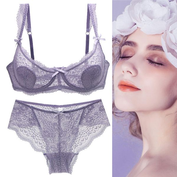 BH-Sets DaiNaFang Sexy BH-Sets Damen Blumenstickerei Ultradünn Dick Damen Dessous Spitze Schleife Bügel Push Up ABCD Cup Unterwäsche 230427