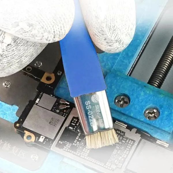 Conjuntos de ferramentas manuais Escova segura Anti-estática Placa-mãe PCB Limpeza para reparo de telefone Cabeça dupla Aço superfino