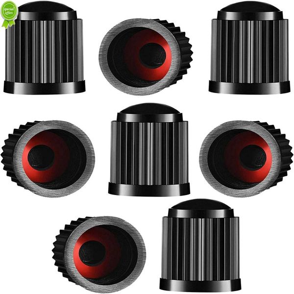 8pcs Tamas de pneu Caps de pneu de carro plástico Tampas de poeira com anel de vedação para caminhões de moto SUV Bike Bike Bicycle Black