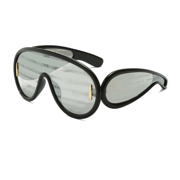 LOWEE Wellenmasken-Sonnenbrille, Hipster-Must-Have, super designte Damen-Brillenfassung, klare Gläser, Herren-Sonnenbrillen, 13 Farben erhältlich