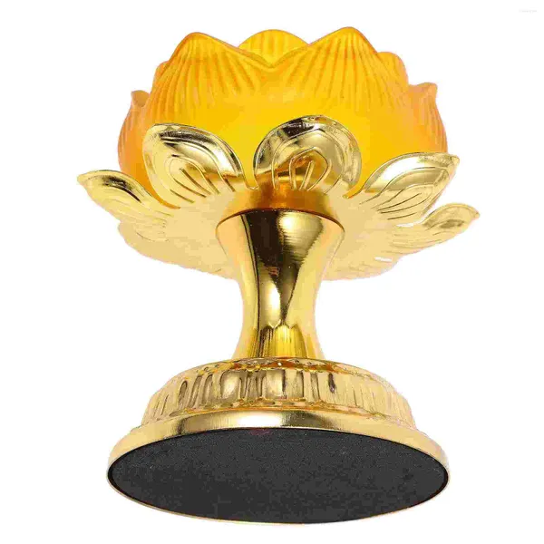 Portacandele Portalampada Lotus Ghee Candeliere in lega Base decorativa per burro Supporto religioso Lampada da tè decorativa