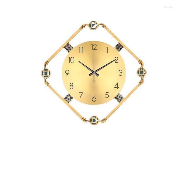 Wanduhren Chinesische Uhr Luxus Mode Kreativ Stumm Modernes Design Groß Mit Pendel Kupfer Home Decor Deco Murale B