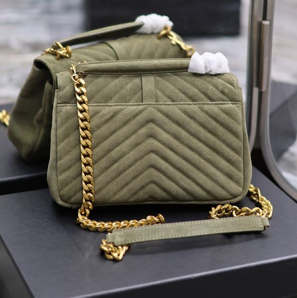 Высокое качество, модная женская дизайнерская сумка Y-образной формы, армейско-зеленая сумка-мессенджер, сумка-мессенджер с цепочкой через плечо, сумка-тоут для женщин