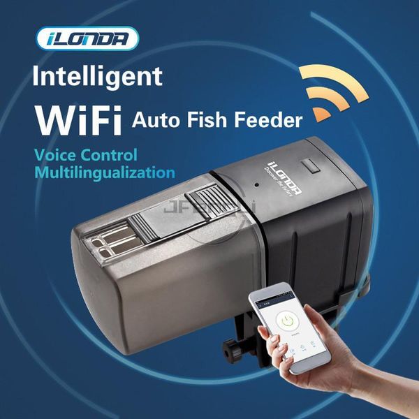 Alimentadores Ilonda Inteligente Wifi App Fish Feeder Auto Organ Smart Control Aquarium Tank Dispositivo de alimentação automática Cronometragem Equipamento de pesca