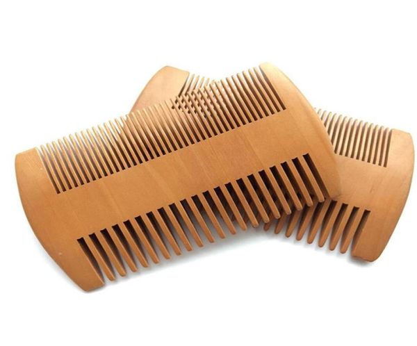 Peine de madera de doble cara para el cabello, artículos diversos para el hogar, peines para barba de madera gruesa y súper estrecha, cepillo de peinado para peluquería, cuidado de la salud, melocotón 3870305