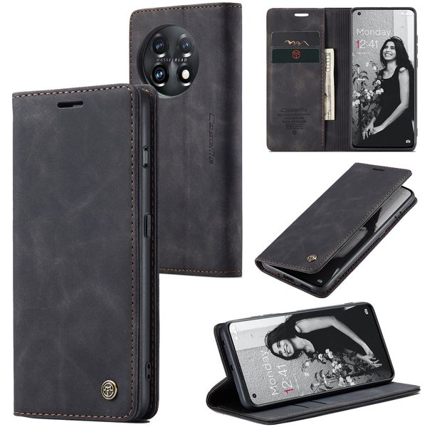 Caseme Retro Leather Matte Flip Stand Case Skellet для OnePlus 11 8t 8 Pro 7 One Plus nord Shock -Reseach