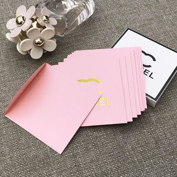 Designer-Grußkarte, Papiertüte, rosa Papier-Geldbeutel, goldener Buchstabe, Logo, Neujahr, roter Umschlag, Geschenk, Hochzeit, Einband, 1 Box (10 Stück)