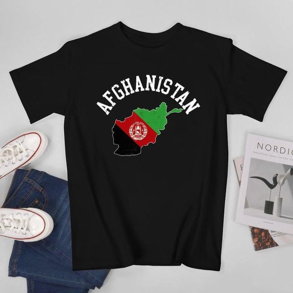 Herren T-Shirts Mehr Design Afghanistan Flagge Afghanische Männer T-Shirts T-Shirts T-Shirt O-Ausschnitt Damen Jungen Kleidung Baumwolle