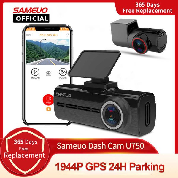 Outros eletrônicos Sameuo U750 Dash Cam Car DVR 4K Vista traseira GPS Wi -Fi App Video Recorder reverso 24H Monitor de estacionamento Dashcam Auto Car Câmera DVR J230427