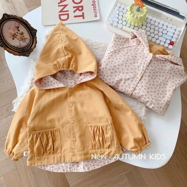 Jacken Kinder Kapuzenjacke Mantel 0-5 Jahre alt Herbst Mädchen Tops Baby Mädchen Kleidung Baumwolle