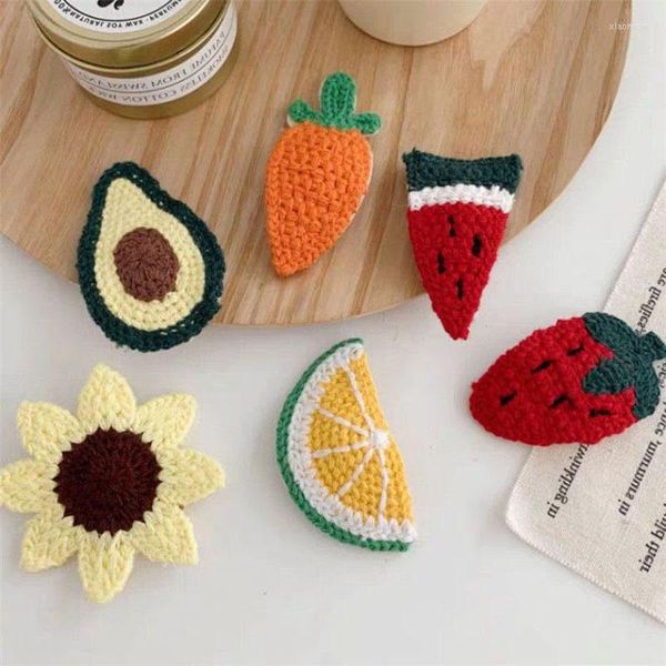 Haarschmuck Korea Ins Wolle gestrickte Haarnadel Girly Baby Woven Fruit Side Bangs Clip Kinder BB Clips für Mädchen