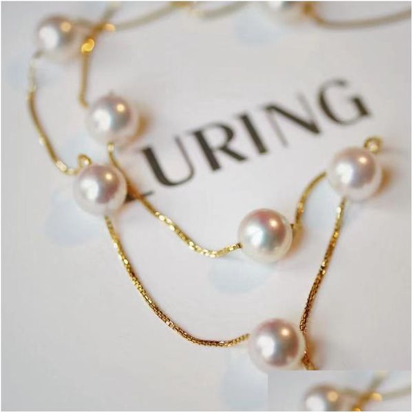 Outras jóias designer colar de pérolas avançado retro francês string shell grânulo colar cadeia gota entrega colares pingentes dhg79
