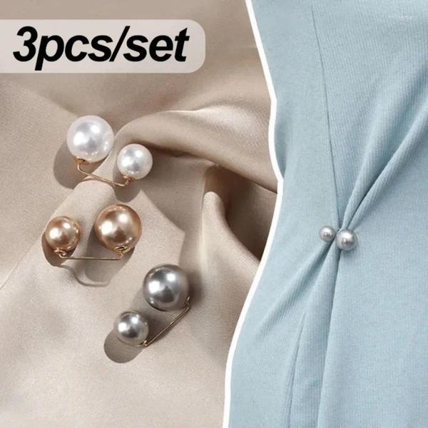 Broschen 3 Stücke Doppel Perle Brosche Pins Exquisite Elegant Für Frauen Pullover Strickjacke Clip Sommer Kleid Dekoration Schmuck Clips