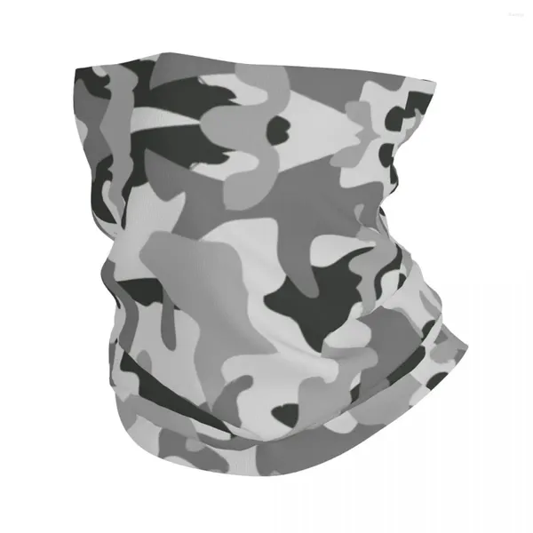 Lenços camuflagem militar cinza padrão bandana pescoço gaiter impresso exército camo lenço mágico multifuncional balaclava caminhadas adulto inverno