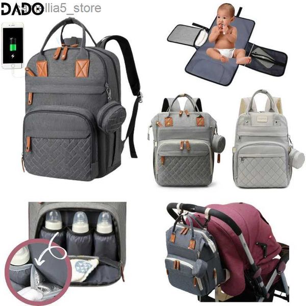 Borse per pannolini Borsa per pannolini Zaino Multifunzione Viaggio Maternità Fasciatoio Grande capacità Impermeabile Elegante Mamma Papà Regalo Bambini Ragazzi Ragazze Q231127