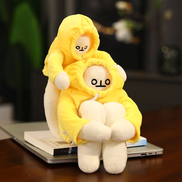 Bambole di peluche 1836 cm WOONGJANG farcito giallo banana uomo giocattolo divertente corea sonno morbido bambini regalo di compleanno per bambini 230427