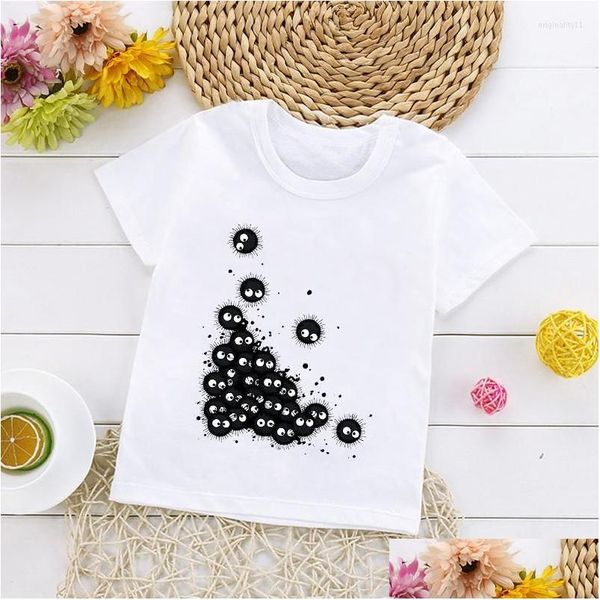 T-shirt Camicie Moda estiva Manica corta Maglietta per bambini Maglietta giapponese Harajuku Magliette Ragazzi Ragazze Totoro Divertente Top Tee Abbigliamento per bambini Dhndx