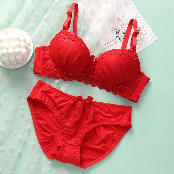 Bras Define mulheres sexy feminino conjunto de sutiã definido com traje de roupas de renda respirável Feminino Feminino Push Up BRA sem fio Briefs Definir top fofo e calcinha 230427