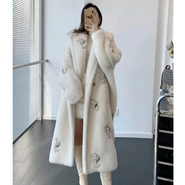 Pelliccia sintetica da donna MAX Hippocampus Teddy Bear Cappotto da donna di media lunghezza teddy alpaca pelliccia silhouette cappotto di pelliccia da donna 231127