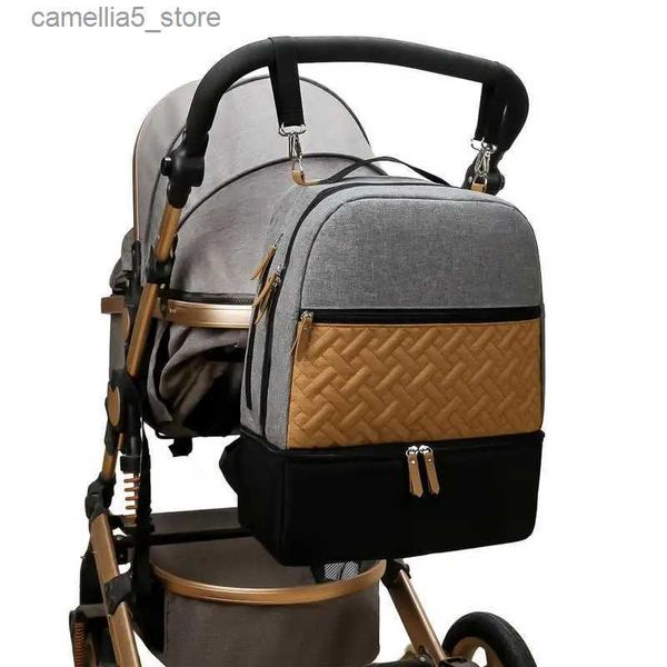 Bezi Çantalar Bebek Bezi Sırt Çantası için Yalıtımlı Hamelilik Bebek Çantaları Çok Fonksiyonlu Bebek Seyahat Çantası Islak Mendiller İçin Büyük Taşıyıcı Q231127
